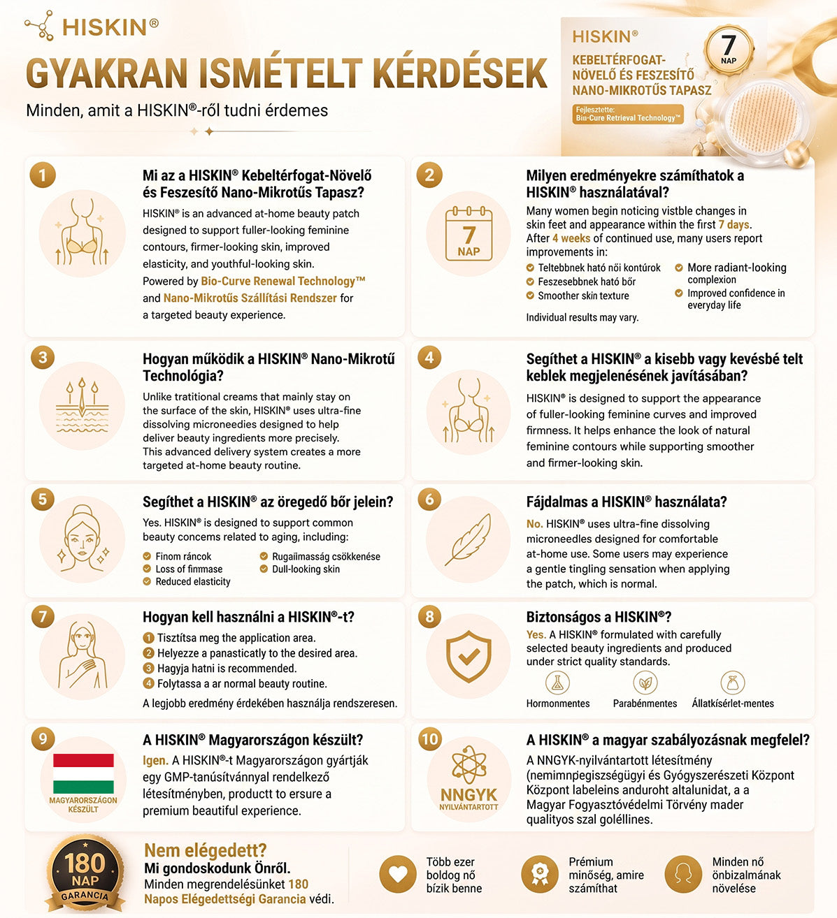 HISKIN®🏆 Mellvolumen, Emelés és Feszesítés Támogatására Szolgáló Nano Mikrotűs Tapasz Volufiline + Exosome + Rézpeptid Formula Sejtmegújító Technológiával Támogatva