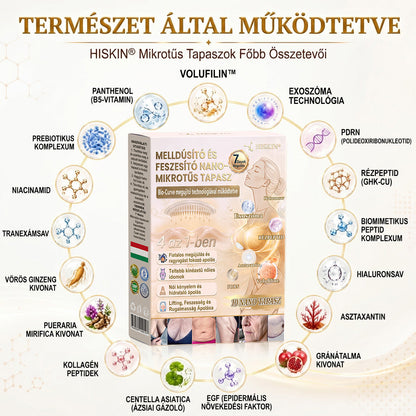 HISKIN®🏆 Mellvolumen, Emelés és Feszesítés Támogatására Szolgáló Nano Mikrotűs Tapasz Volufiline + Exosome + Rézpeptid Formula Sejtmegújító Technológiával Támogatva