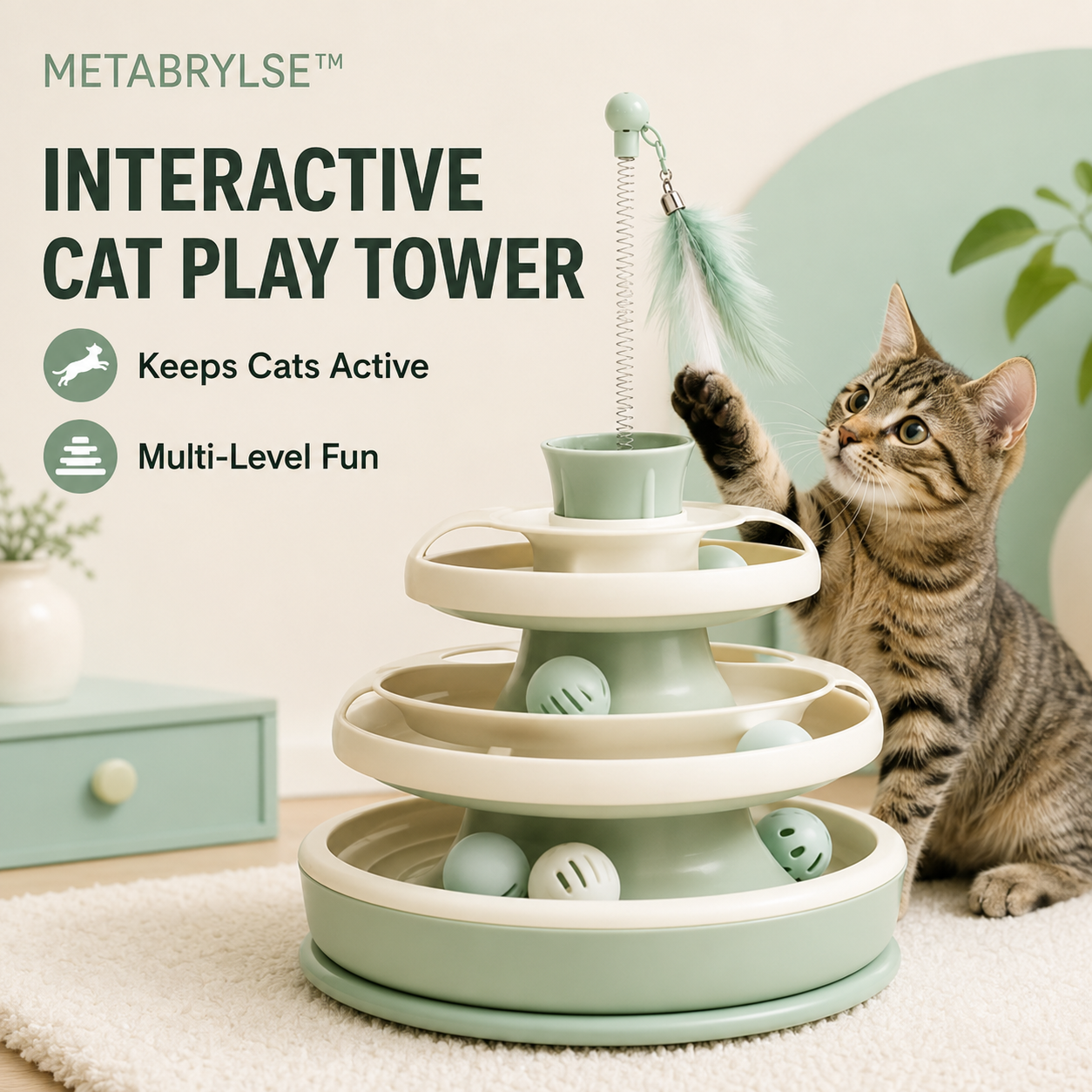 METABRYLSE™ Interactive Cat Play Tower