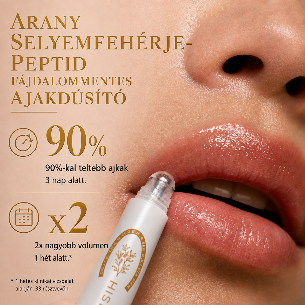 HISKIN® Golden Silk Protein Peptide Beauty Pen — Célzott szépségápolás a ráncok, szemkörnyék és ajkak ápolására | Látható eredmény már 3 nap alatt ✨